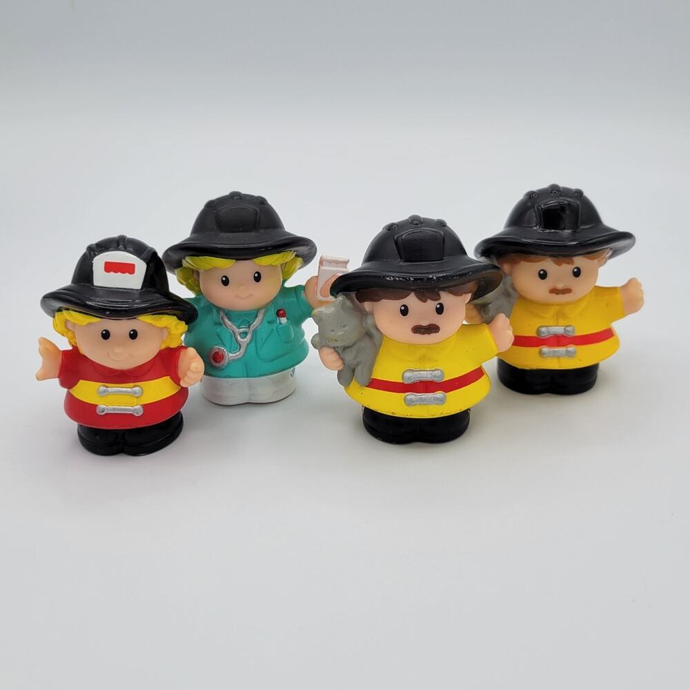 Fisher-Price Little People 4 Firefighter Figures, Paramedic, Cheryl